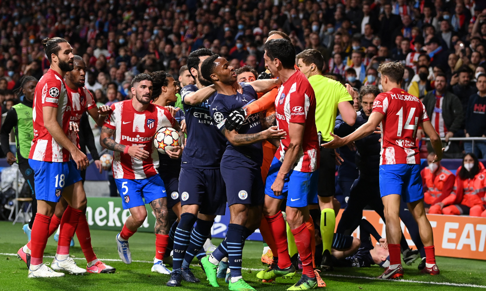 Stefan Savic losses his head as Atletico draws quarterfinal leg; City win 1-0 on aggregates
