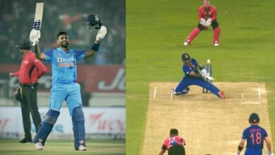 Sensational Suryakumar Yadav becomes the fastest Indian to hit 100 International sixes @HIT_071845/Twitter @surya_14kumar/Twitter