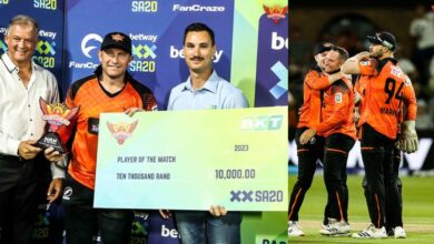 SA20 league: Sunrisers shine bright with a massive 124 run win over Super Giants. van der Merwe claims career best figures