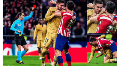 Watch: Stefan Savic, Feeran Torres wrestle on football pitch during Atleti-Barca clash; shown straight reds