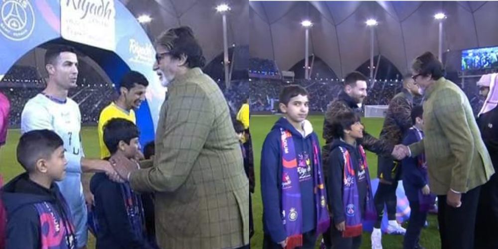 In Saudi Arabia, Amitabh Bachchan meets Lionel Messi and Cristiano Ronaldo. Fans go crazy