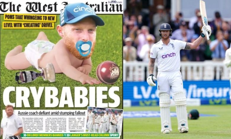 Ben Stokes Hits Back at Australian Newspaper's "Crybaby" Tag with Hilarious Response