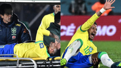 Neymar leaves Brazil match in tears