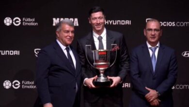 Robert Lewandowski: Barcelona's Polish star celebrates Pichichi trophy, challenges Real's superstar Jude Bellingham on this year's glory