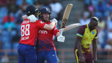 WATCH: Harry Brook Chases 21 runs in a last-over thriller vs WI